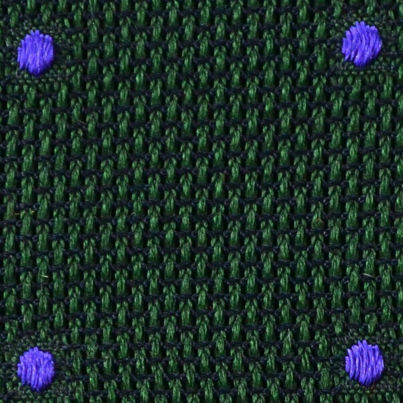 Dark green grenadine with purple polka dots