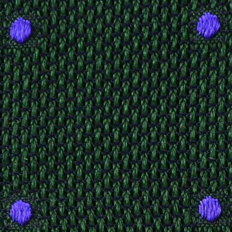 Dark green grenadine with purple polka dots