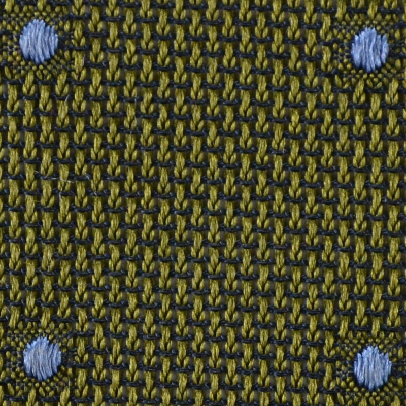 Olive grenadine with light blue polka dots