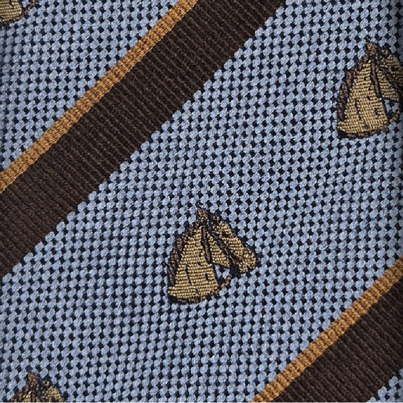 Horse motif 3 folds unlined tie -...