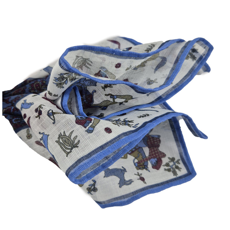 Hunting motif linen/cotton pocket...
