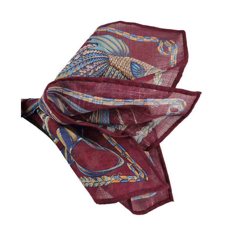 Pochette lino/cotone con pesci -...