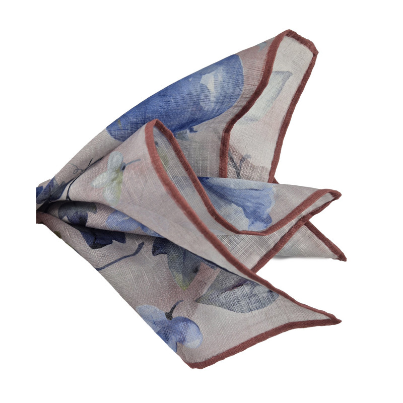 Floral motif linen/cotton pocket...