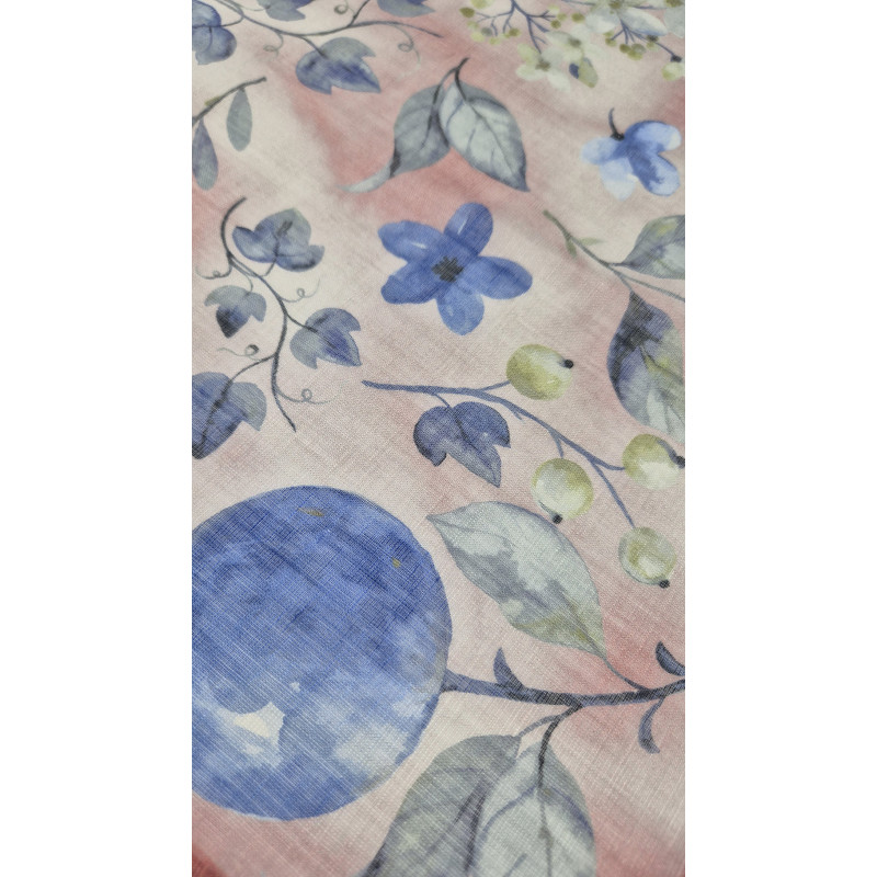 Floral motif linen/cotton pocket...