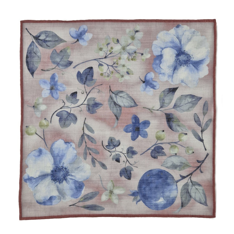 Pochette lino/cotone motivo floreale...