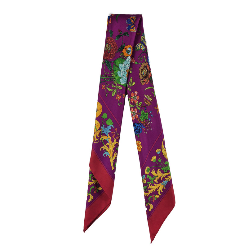 Foulard seta con motivo floreale -...