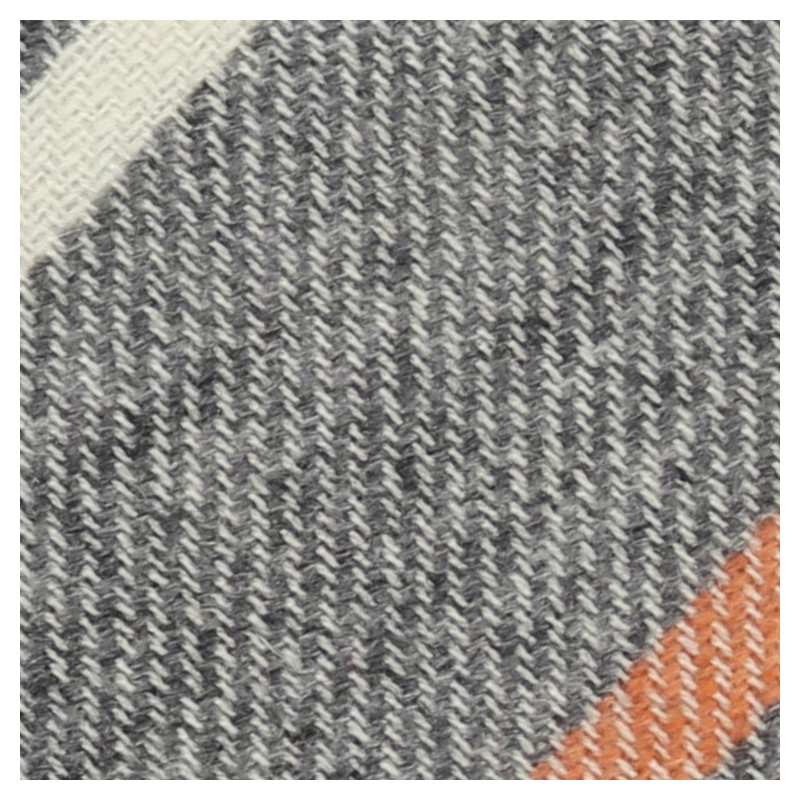 Grey orange cashmere stripes