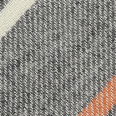 Grey orange cashmere stripes