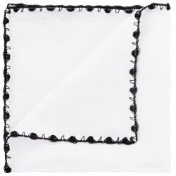 Black pocket square with arched crochet 2