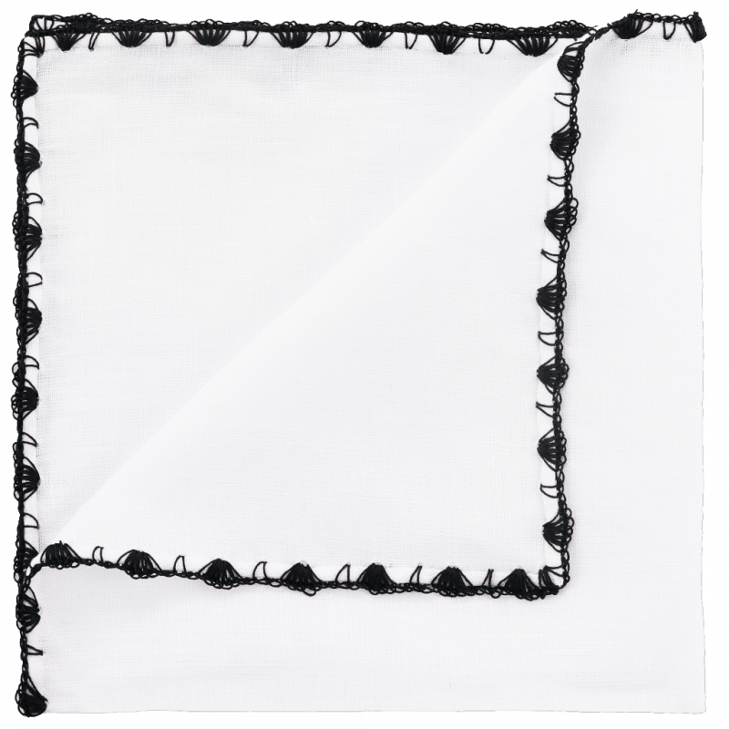 Pochette nera con uncinetto ad archi