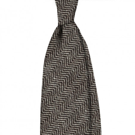 Cashmere herringbone white-brown