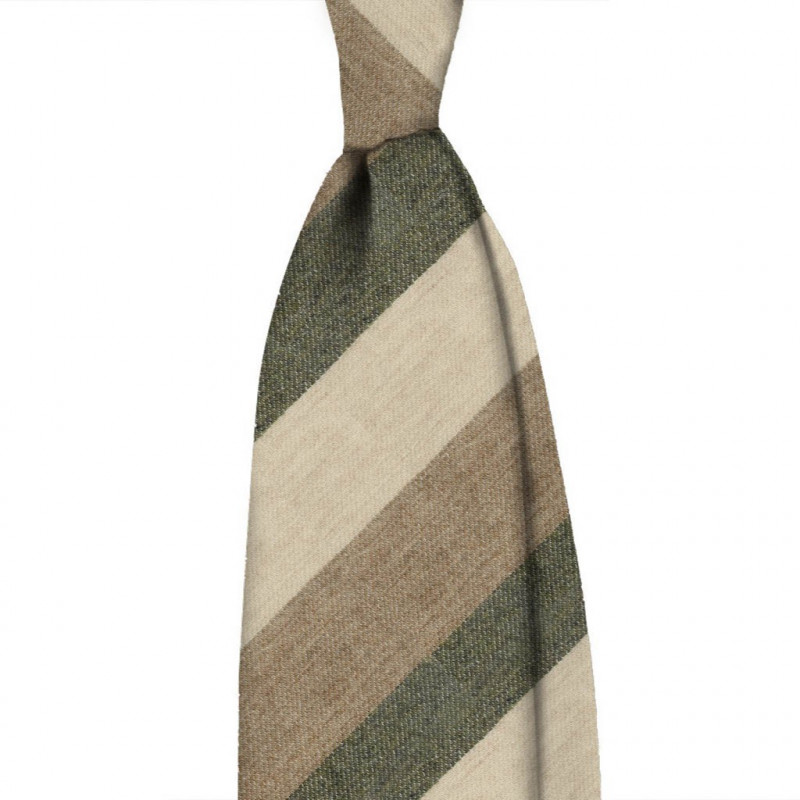 Olive cashmere block stripes