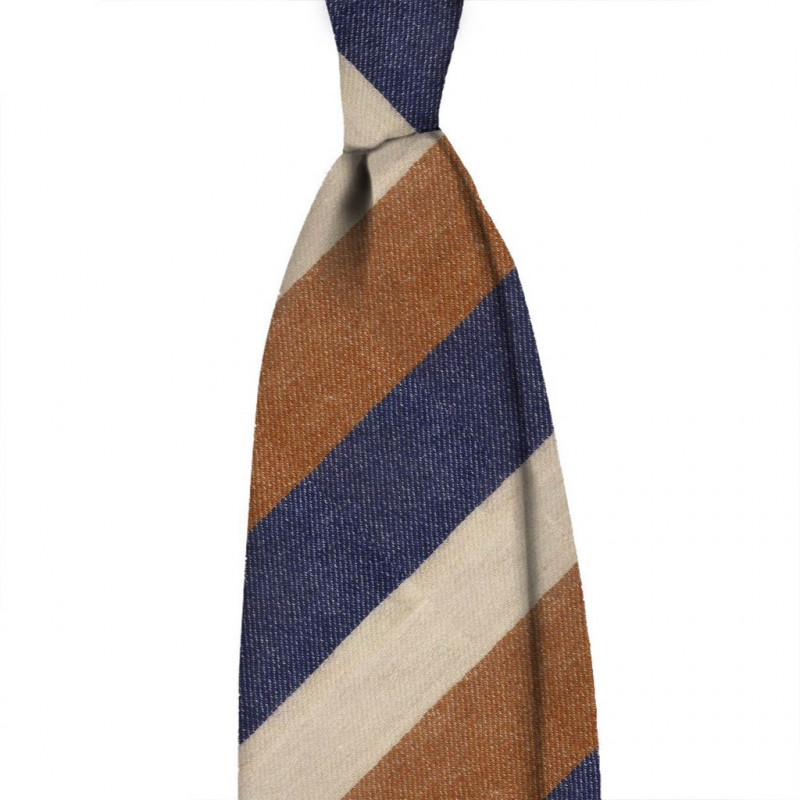 Tan cashmere block stripes