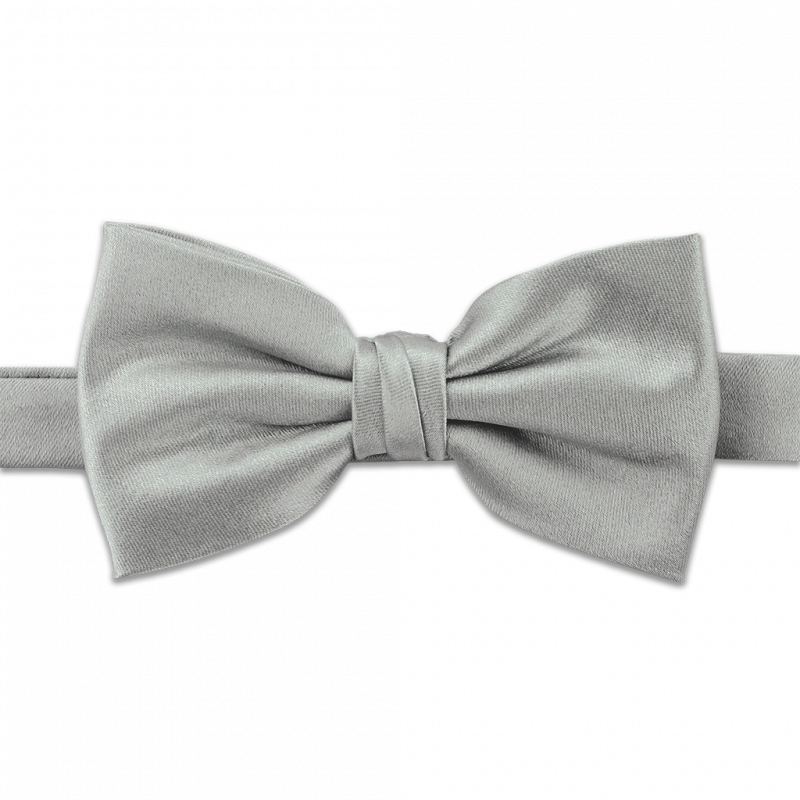 Pre-tied silver bow tie