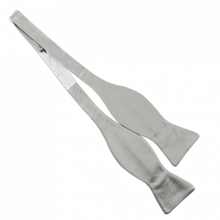 Silver self bow tie