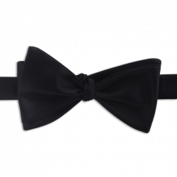 Black self bow tie