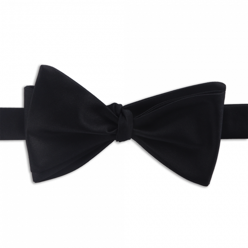 Black self bow tie