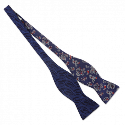 Blue double face self Bow tie 2