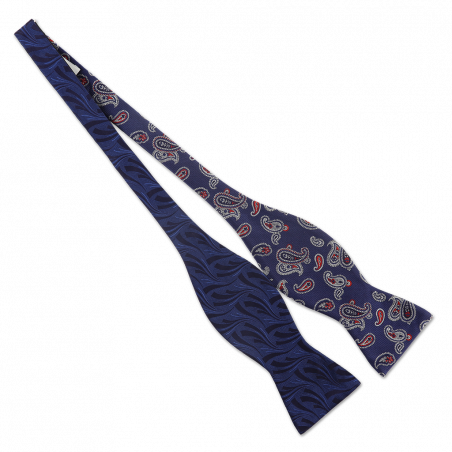 Blue double face self Bow tie