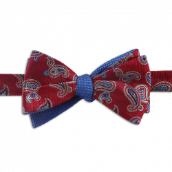 Blue and Red double face self Bow tie