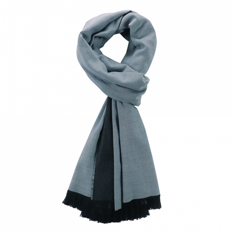 Light blue & Navy cashmere Scarf