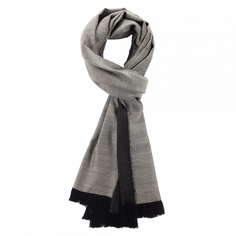 Sliver & Navy cashmere Scarf