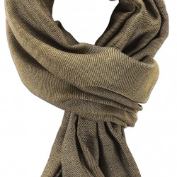 Sciarpa cashmere Beige scuro & Navy 2