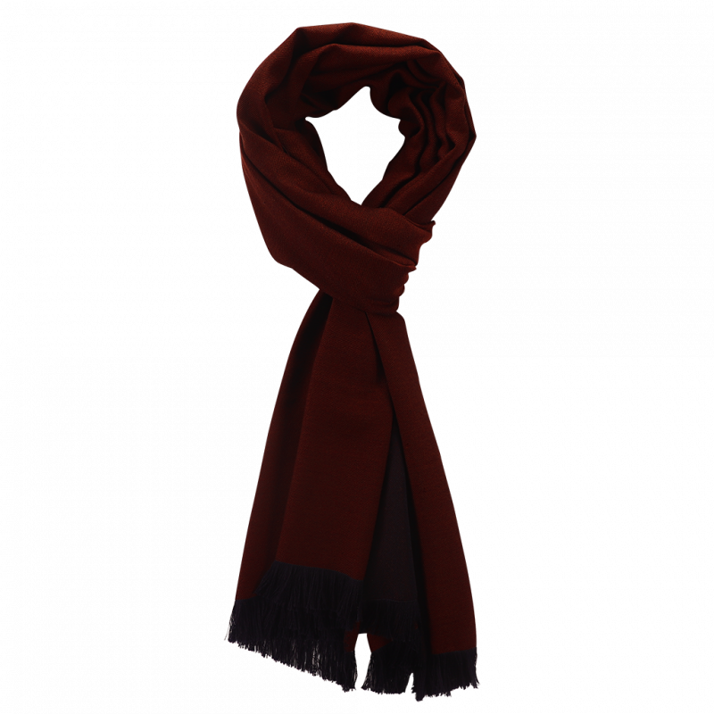 Brick & Navy cashmere Scarf