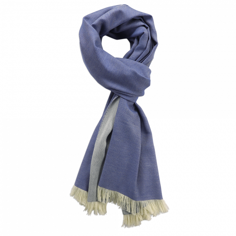 Blue & Cream cashmere Scarf