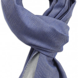 Sciarpa cashmere Azzurro & Crema 2