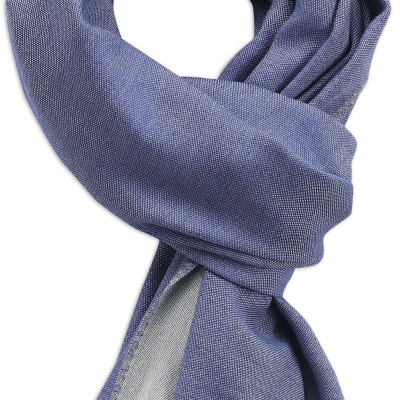 Sciarpa cashmere Azzurro & Crema