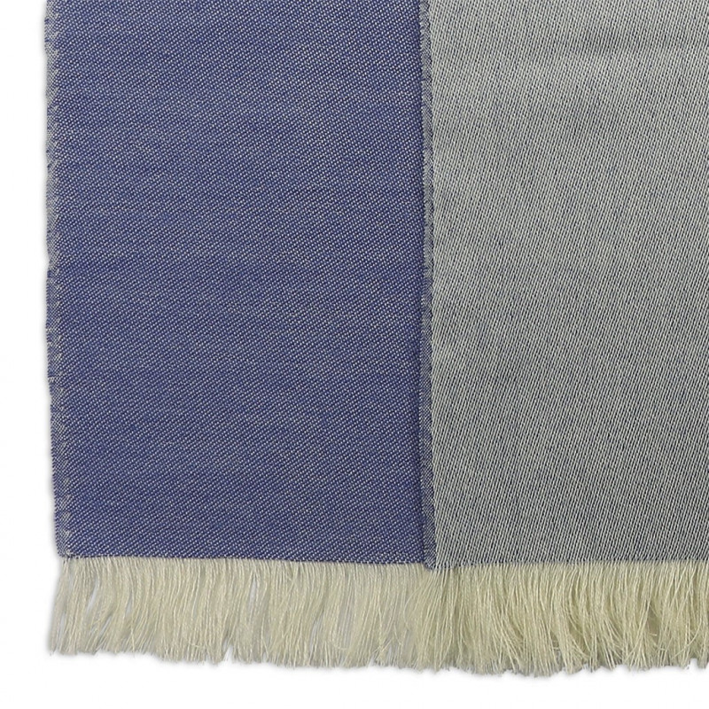 Blue & Cream cashmere Scarf