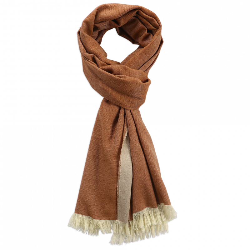 Rust & Cream cashmere Scarf