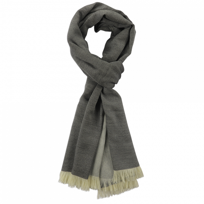 Grey & Cream cashmere Scarf