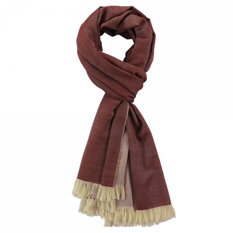 Bordeaux & Cream cashmere Scarf