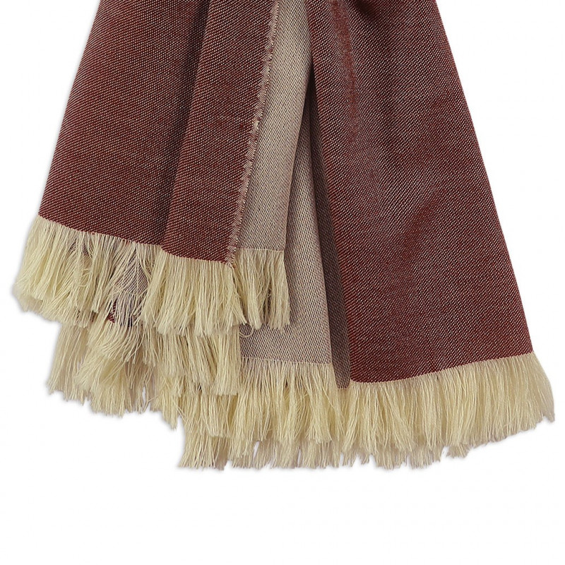 Bordeaux & Cream cashmere Scarf Bordeaux & Cream cashmere Scarf