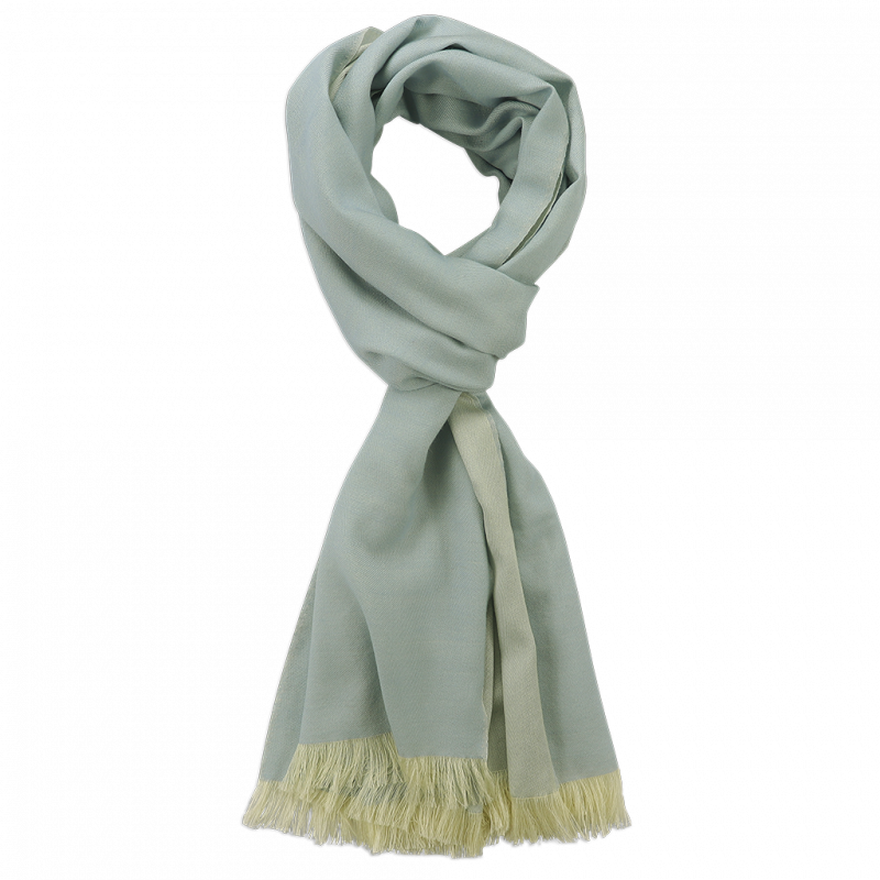 Light Blue & Cream cashmere Scarf