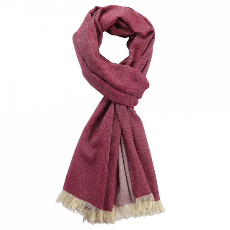 Magenta & Cream cashmere Scarf