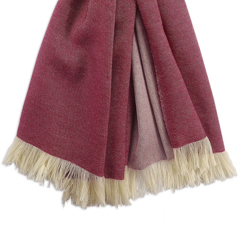 Sciarpa cashmere Magenta & Crema