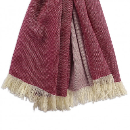 Sciarpa cashmere Magenta & Crema