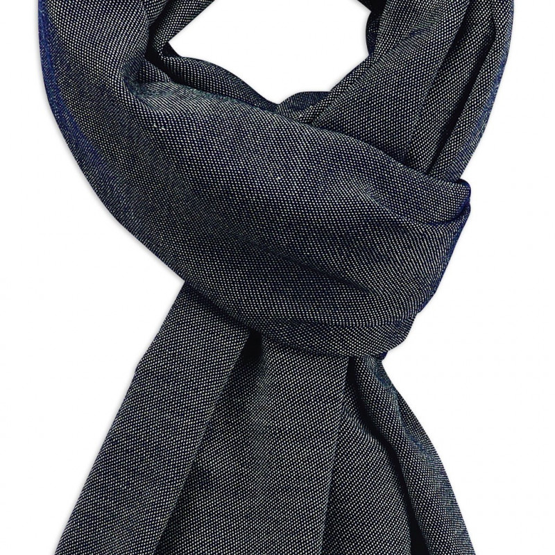 Navy & Cream cashmere Scarf