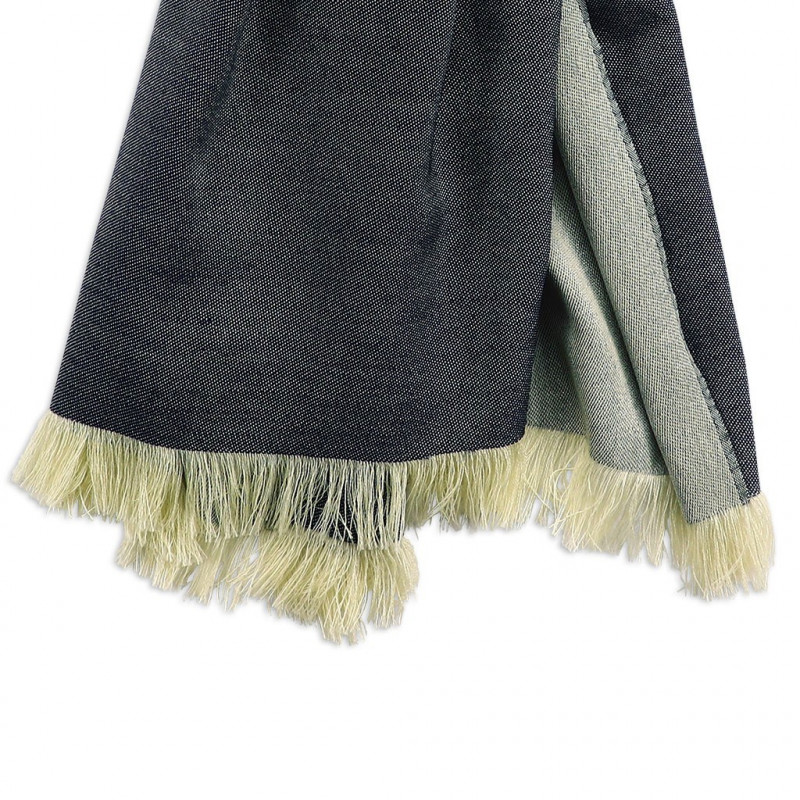 Navy & Cream cashmere Scarf