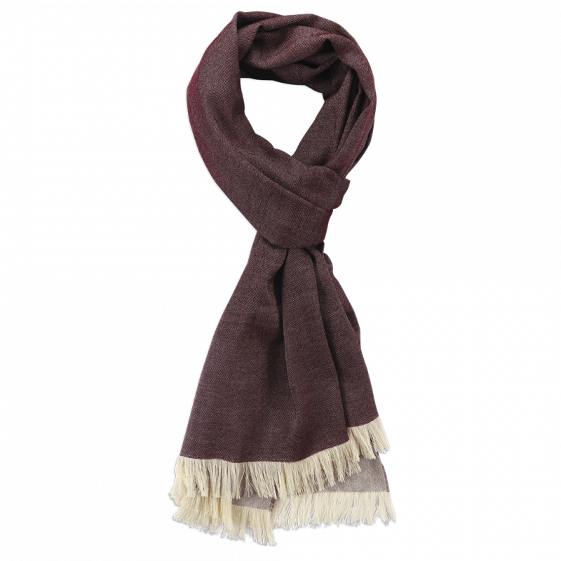 Burgundy & Cream cashmere Scarf