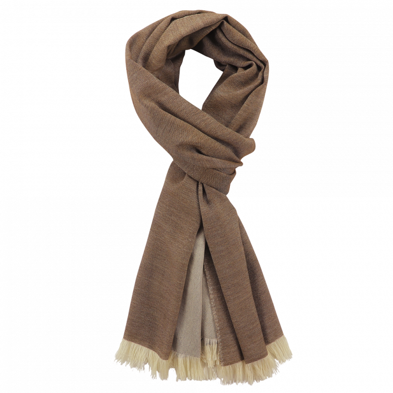 Light Brown & Cream cashmere Scarf