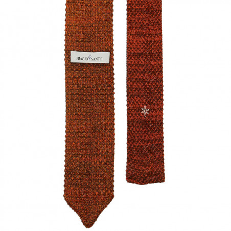 Rust melange V-knitted tie Rust melange V-knitted tie