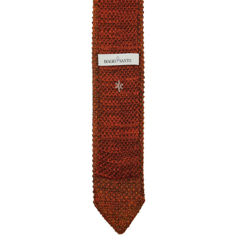Rust melange V-knitted tie Rust melange V-knitted tie