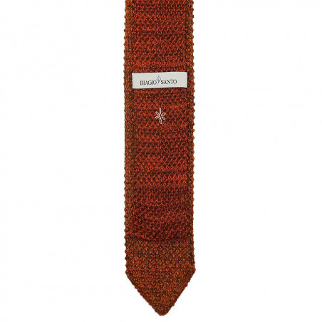 Rust melange V-knitted tie Rust melange V-knitted tie