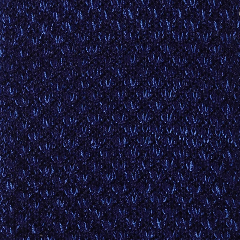 Cravatta a maglia blu melange a punta Cravatta a maglia blu melange a punta