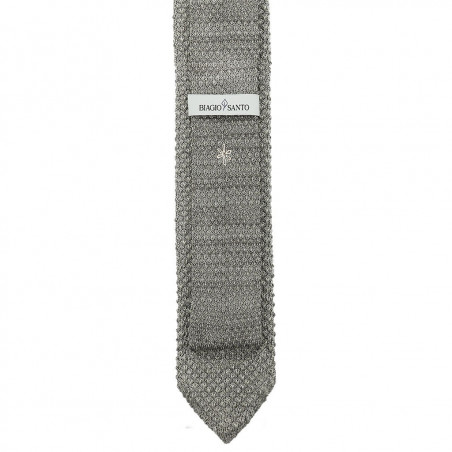 Light grey melange V-knitted tie