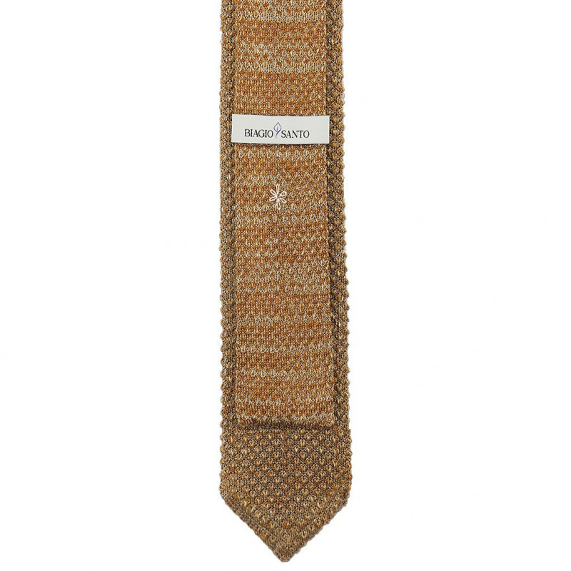 Camel melange V-knitted tie Camel melange V-knitted tie